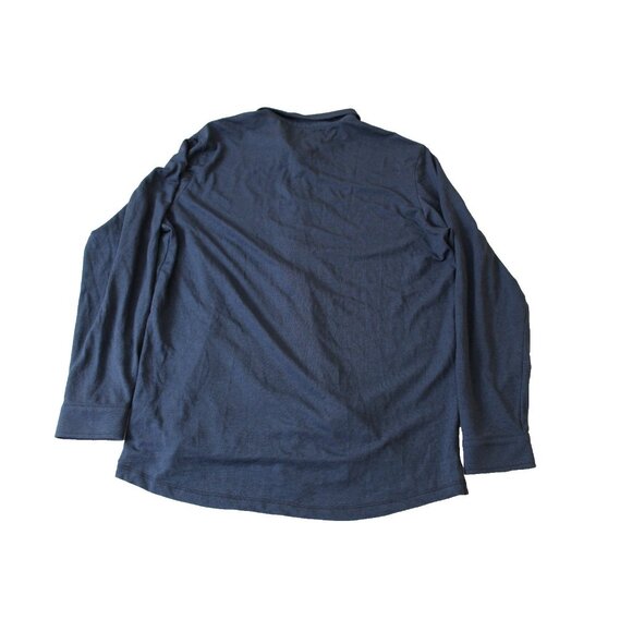 Robert Barakett Mens Large Blue Long Sleeve Button Down Shirt Pique Knit L - Picture 2 of 4